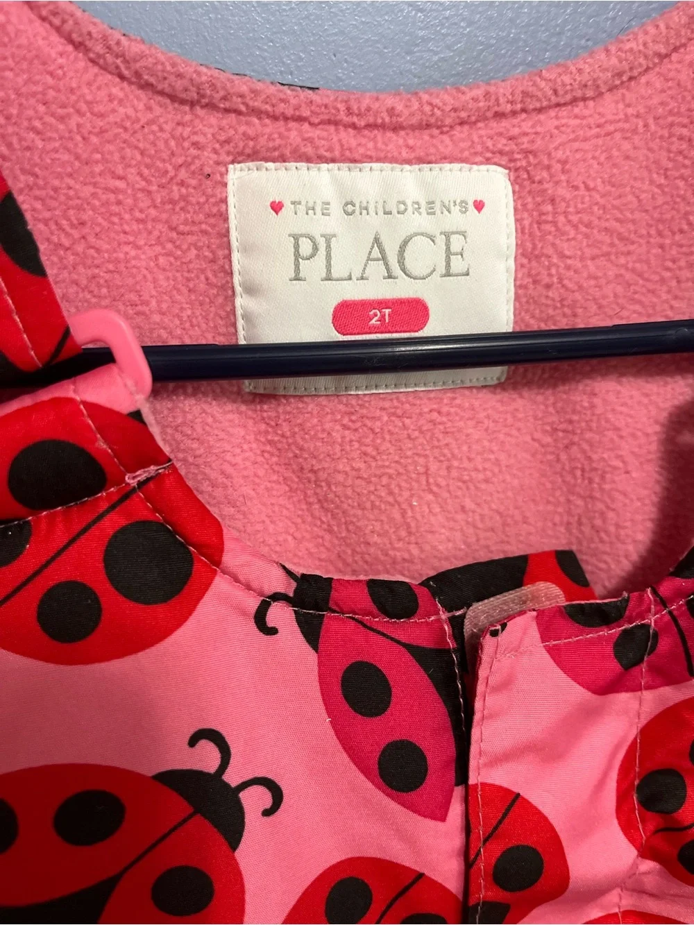 The Children's Place Pink Ladybug Puffer Jacket